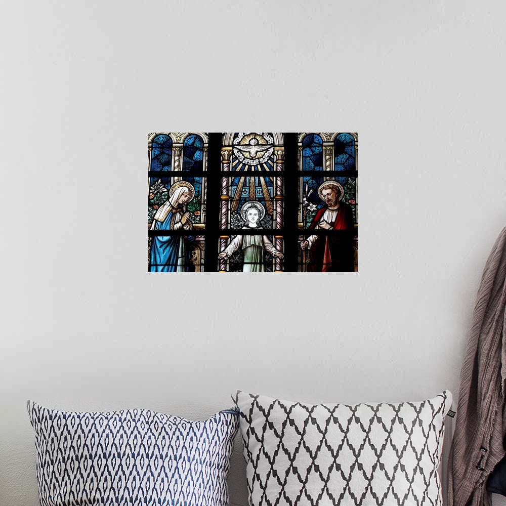 A bohemian room featuring The Holy Family, Saint Salvators Cathedral, West Flanders, Belgium