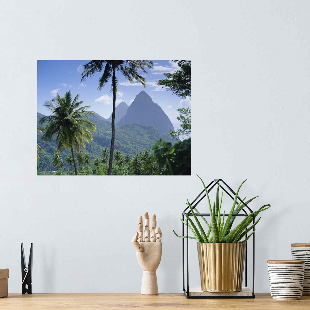 A bohemian room featuring The Pitons, St. Lucia, Caribbean, West Indies