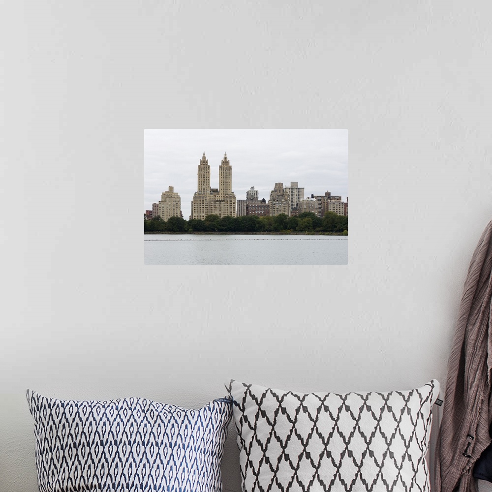 A bohemian room featuring The San Remo Building, Upper West Side, from Central Park, Manhattan, NYC