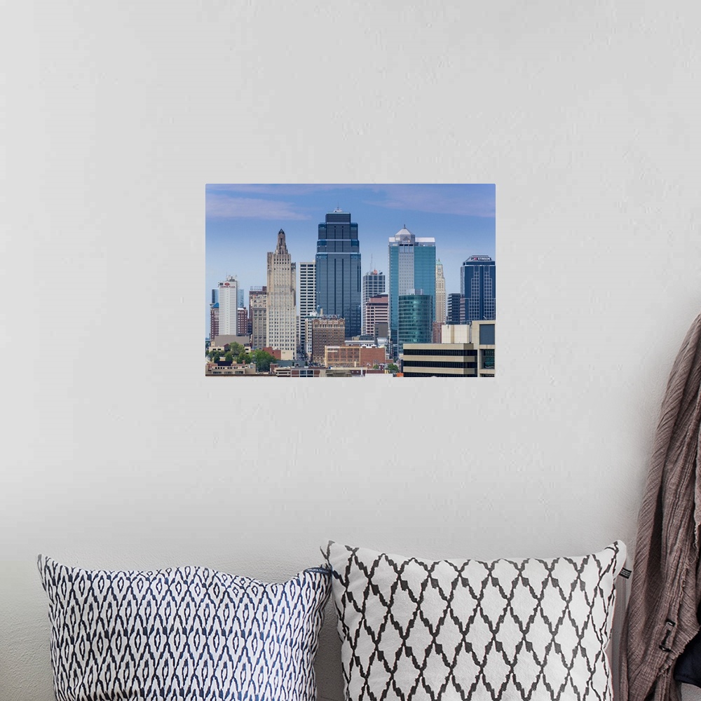 A bohemian room featuring View from the Liberty Memorial over Kansas City, Missouri, United States of America, North America.