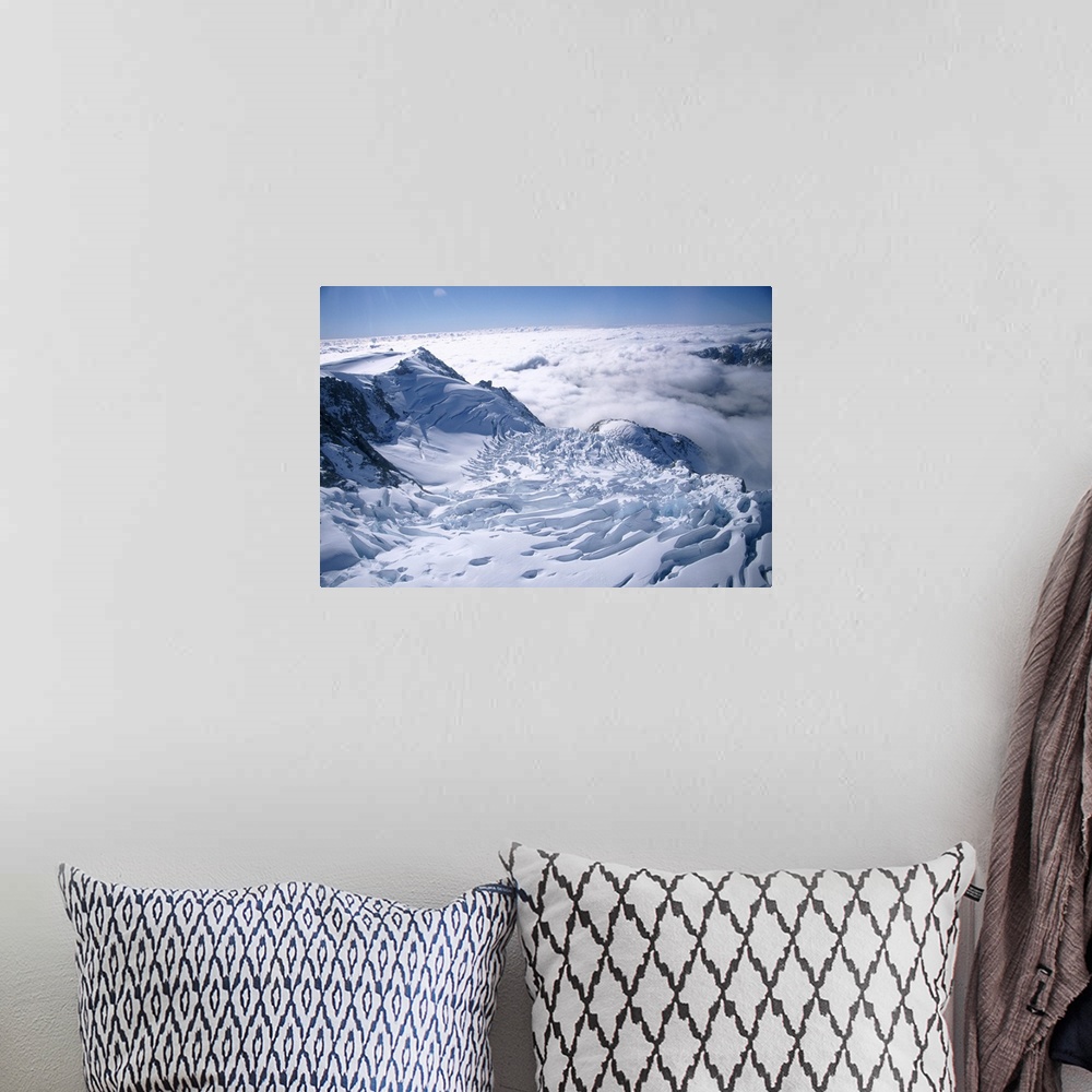A bohemian room featuring View of the top of Fox Glacier, Westland, west coast, South Island, New Zealand, Pacific