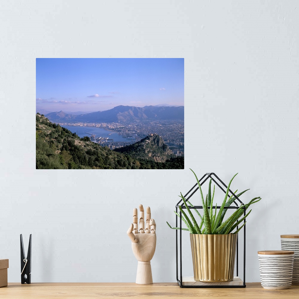 A bohemian room featuring View over Palermo, island of Sicily, Italy, Mediterranean