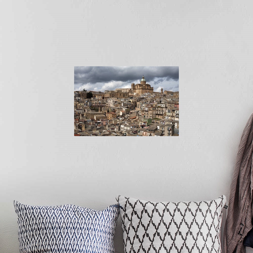 A bohemian room featuring View over the old town, Piazza Armerina, Sicily, Italy