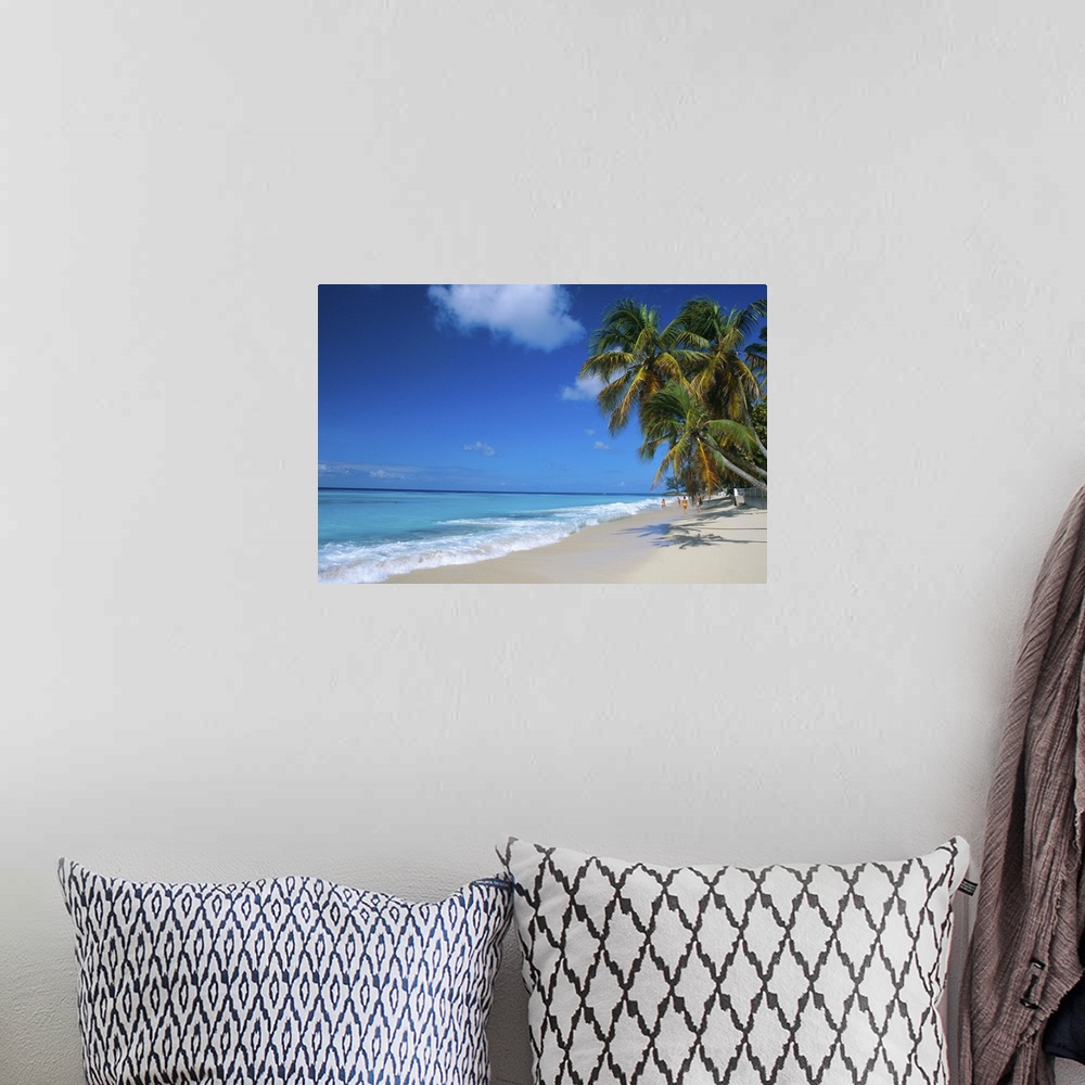 A bohemian room featuring Worthing Beach on south coast of southern parish of Christ Church, Barbados, Caribbean