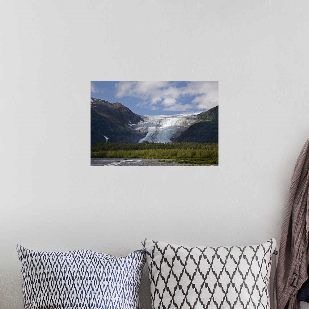 A bohemian room featuring Exit Glacier. This glacier, in Kenai Fjords National Park, is one of dozens of glaciers leading f...