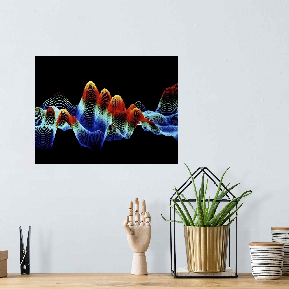A bohemian room featuring False-colour scanning tunnelling micrograph (STM) of DNA. A sample of uncoated, double-stranded D...