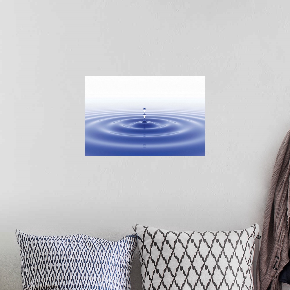 A bohemian room featuring Water droplet and ripped surface, illustration.