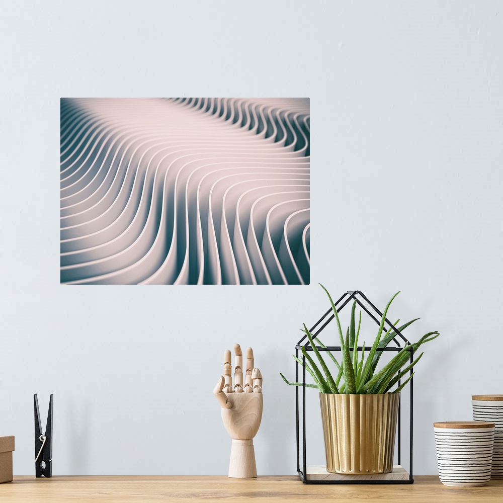 A bohemian room featuring White wavy lines, full frame illustration.
