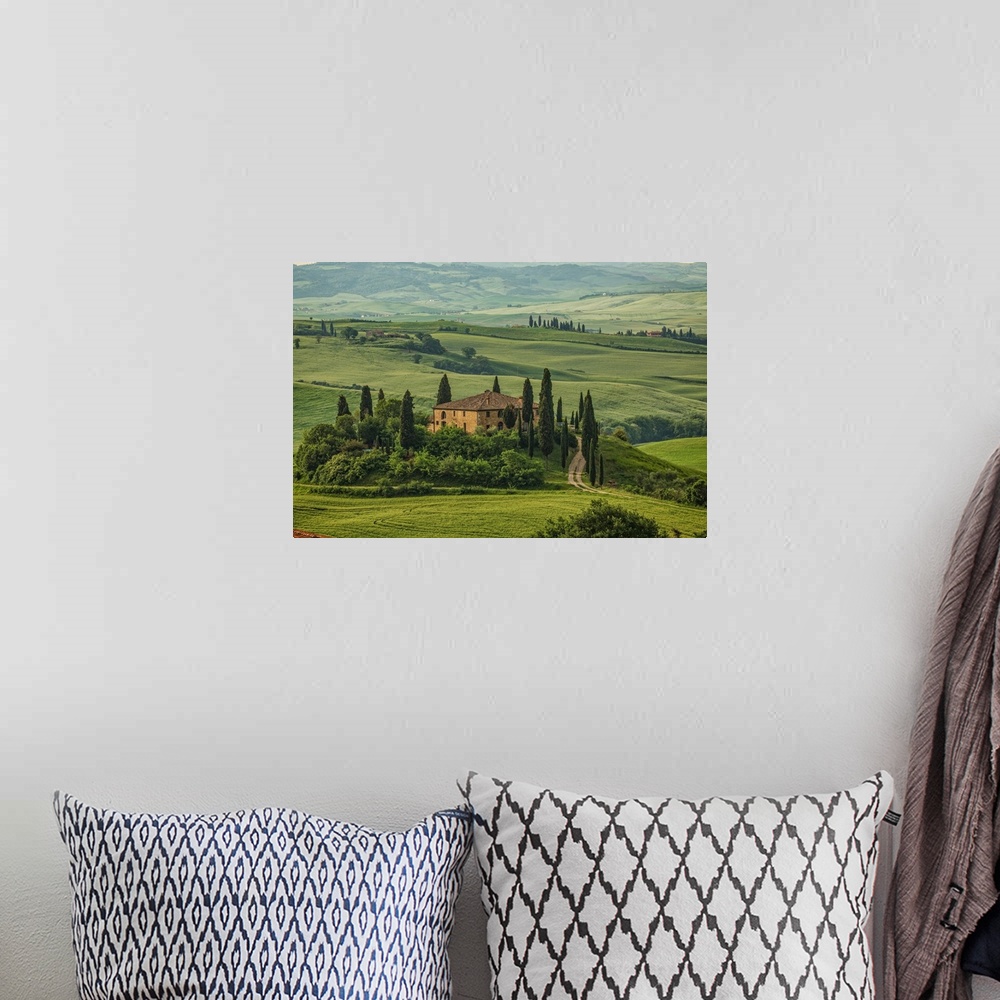 A bohemian room featuring Belvedere in the Tuscan countryside in Italy.