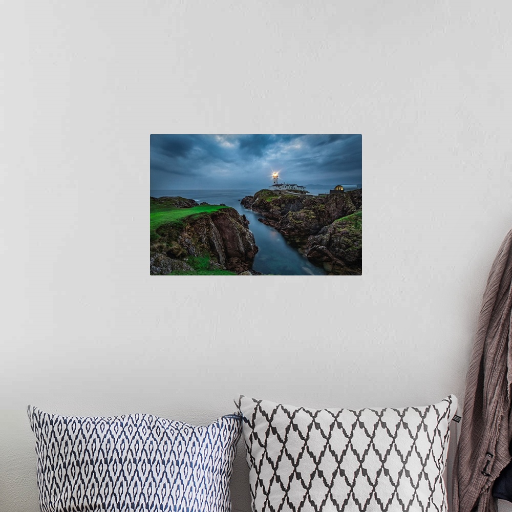 A bohemian room featuring The Fanad Lighthouse on the coast of Northern Ireland.