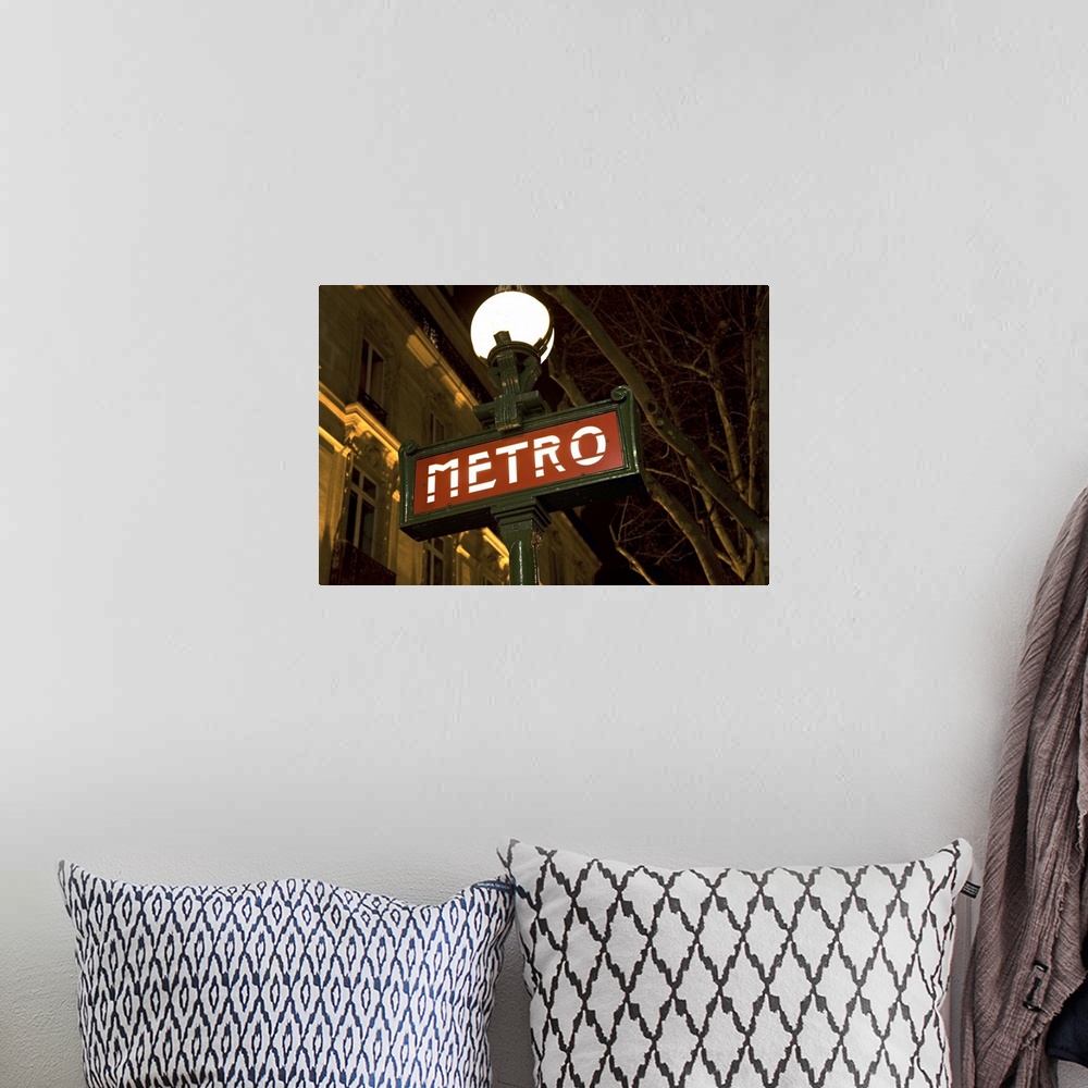 A bohemian room featuring Metro sign in Paris, France