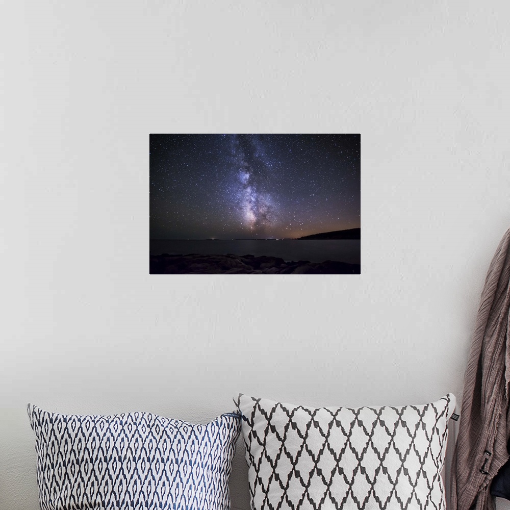 A bohemian room featuring Milky Way above the coast of Maine