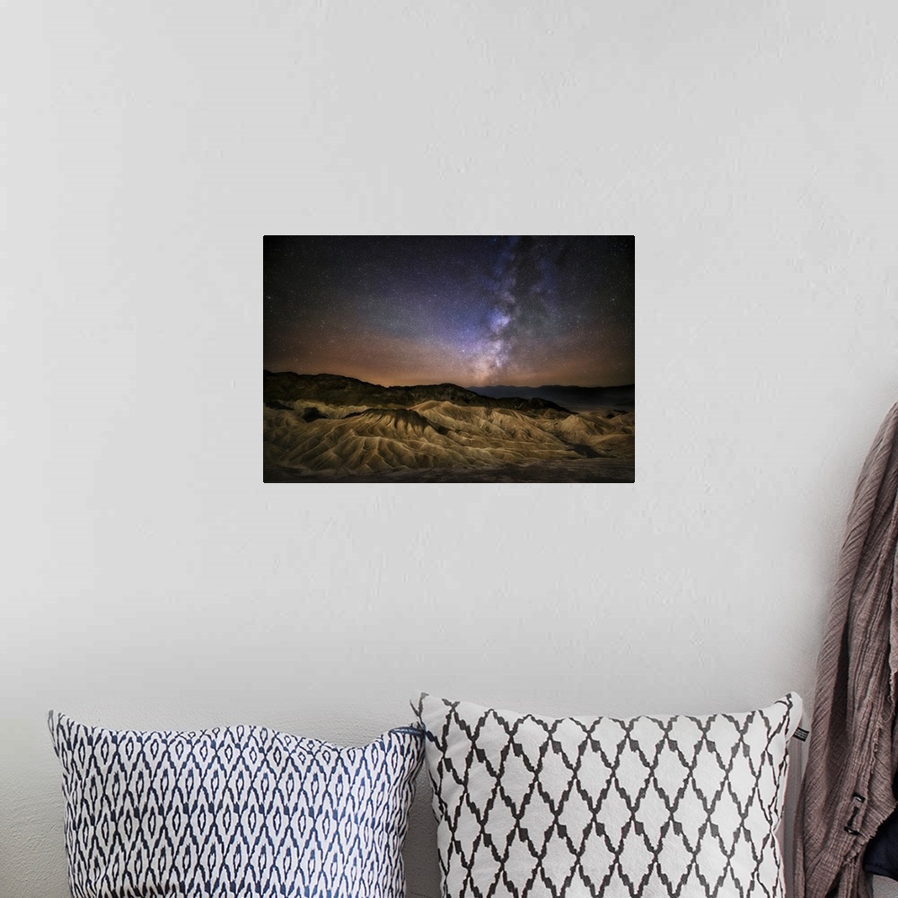 A bohemian room featuring Milky Way over Zabriski Point in Death Valley National Park