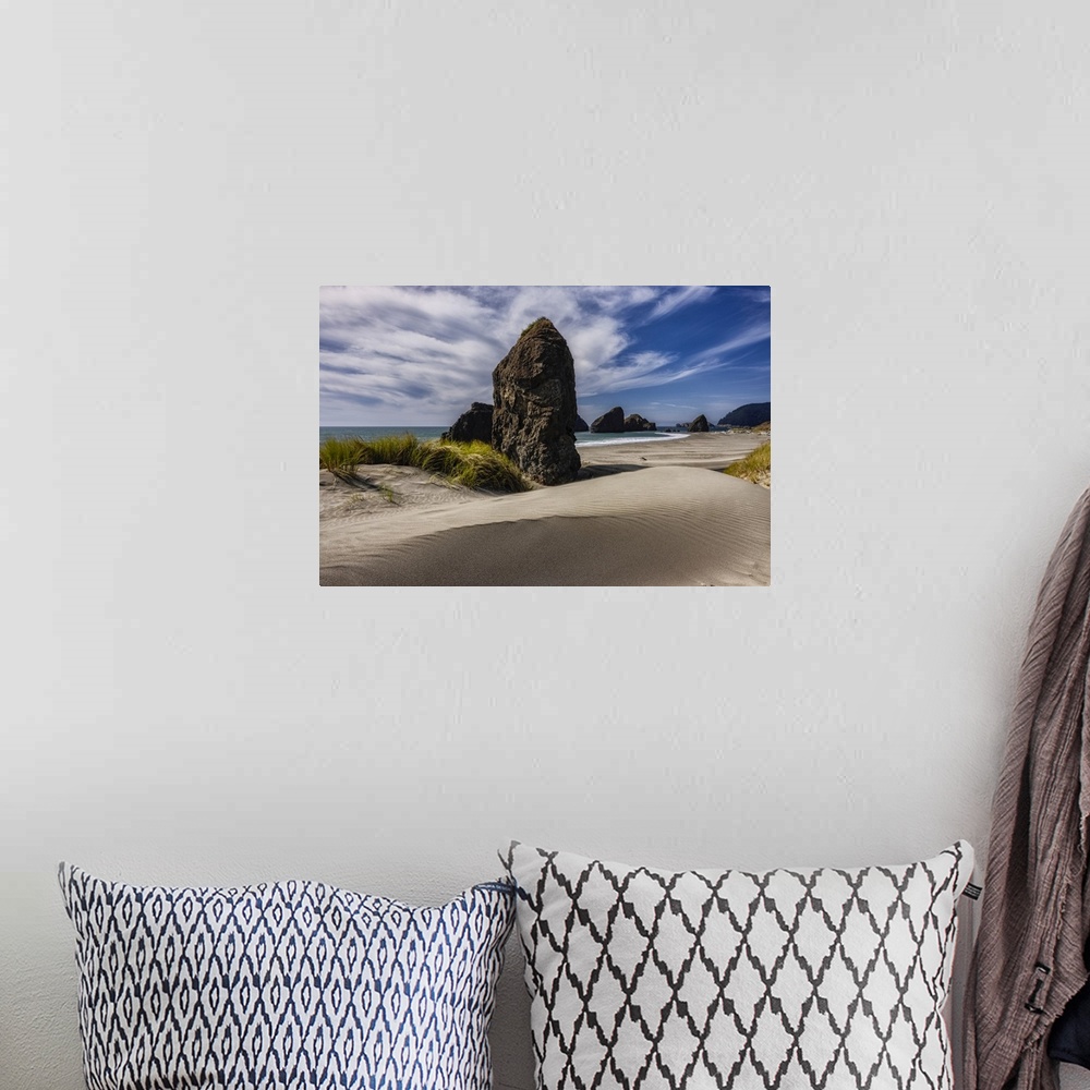 A bohemian room featuring Seastacks and sand dunes on the Oregon Coast.