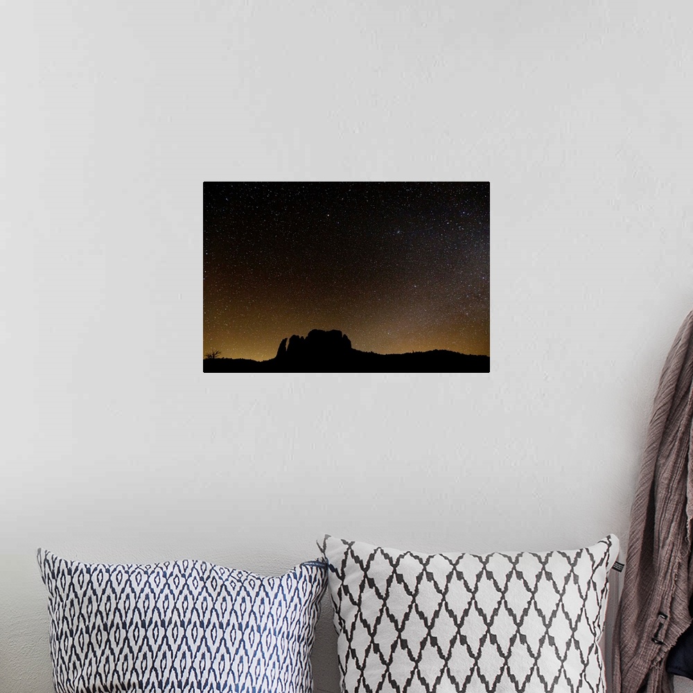 A bohemian room featuring Stars at night above Cathedral Rock in Sedona, Arizona