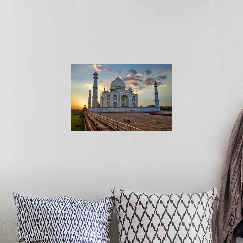 A bohemian room featuring Sunrise at the Taj Mahal