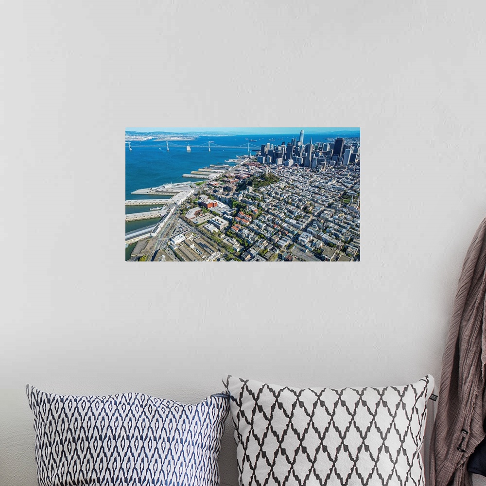 A bohemian room featuring An Aerial View Of San Francisco On A Clear Sunny Day