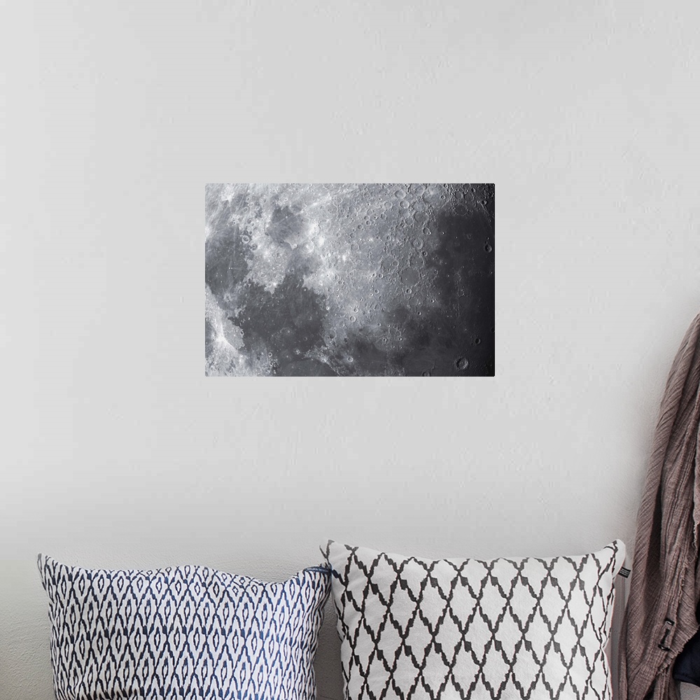A bohemian room featuring Close up view of the Moon