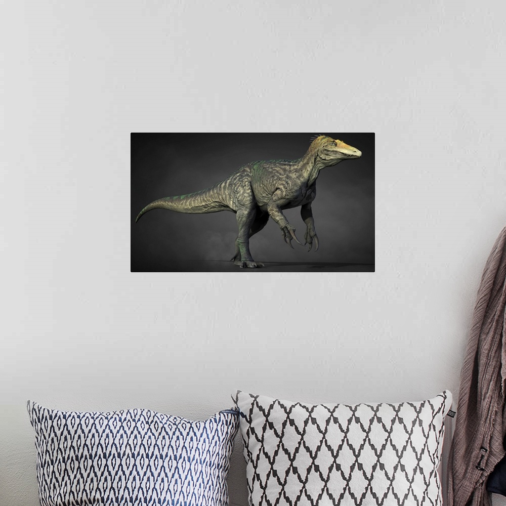 A bohemian room featuring Maip macrothorax dinosaur.