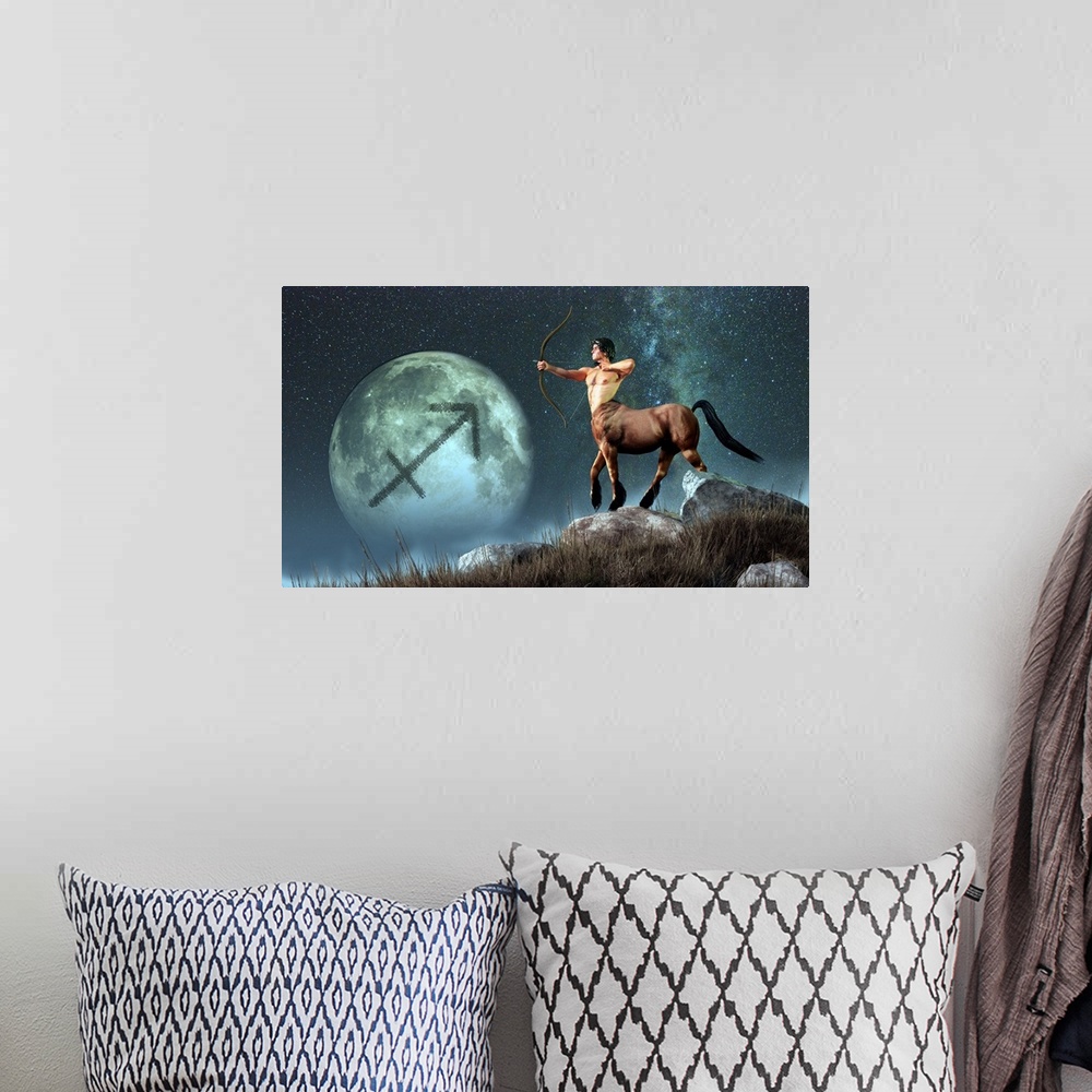 A bohemian room featuring Sagittarius is the ninth astrological sign of the Zodiac. Its symbol is the centaur archer.