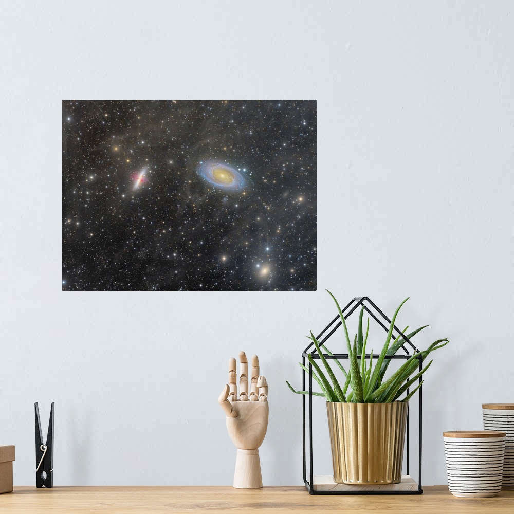 A bohemian room featuring The Cigar Galaxy and Bode's Galaxy.