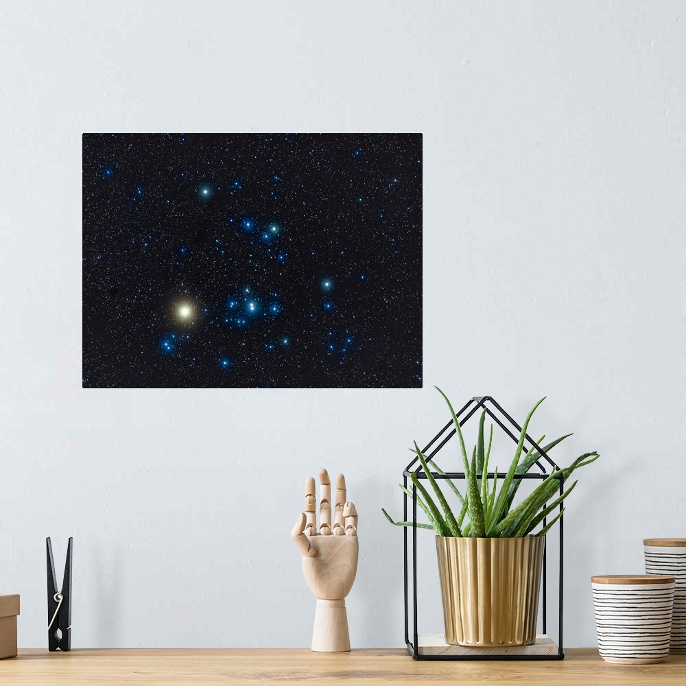 A bohemian room featuring The Hyades star cluster with the red giant star Aldebaran (looking yellow here) in Taurus the bul...