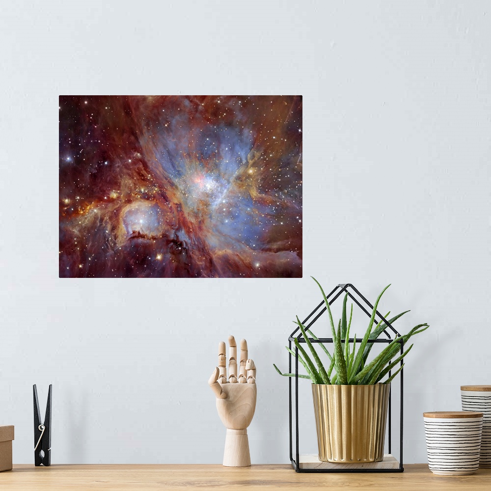 A bohemian room featuring The Orion Nebula in infrared light. This spectacular image of the Orion Nebula star-formation reg...