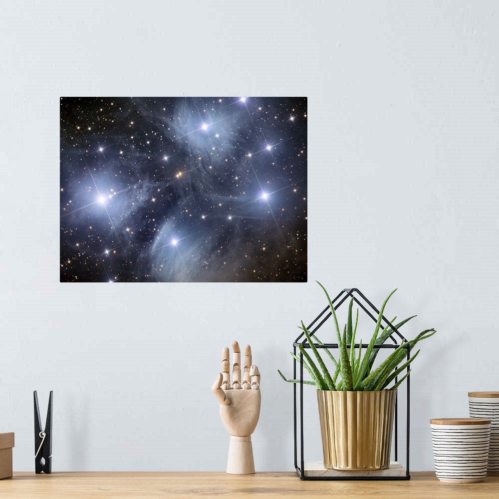 A bohemian room featuring The Pleiades, an open cluster of stars in the constellation Taurus.