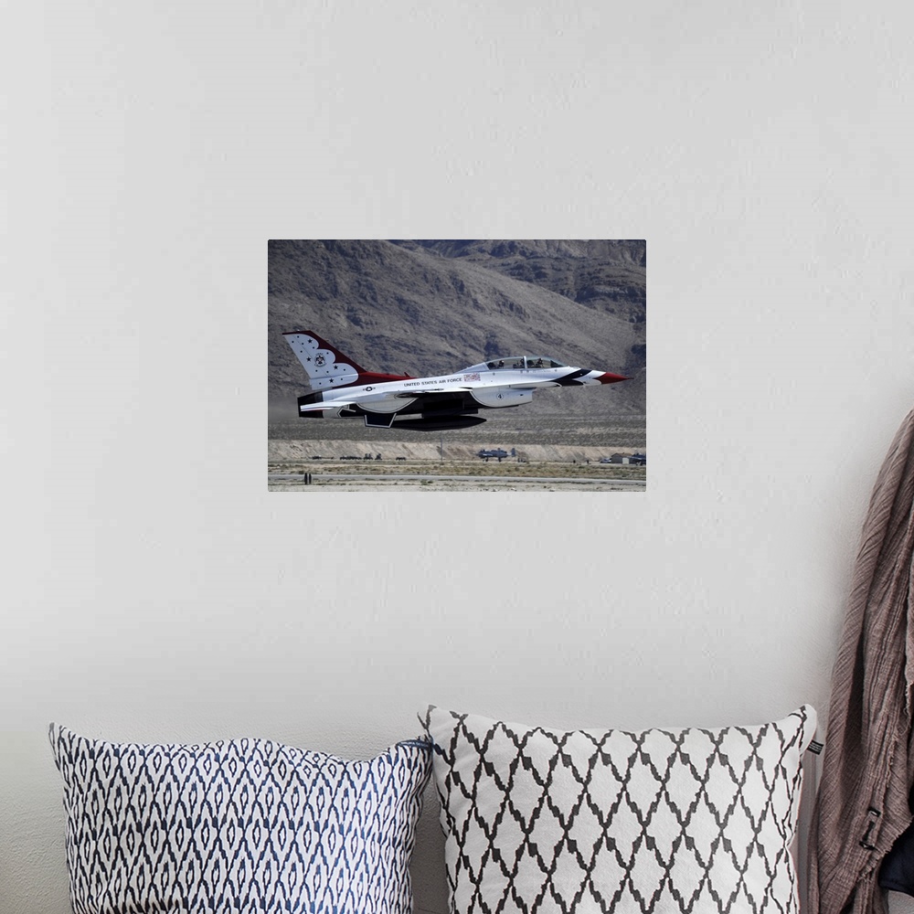 A bohemian room featuring October 11, 2011 - U.S. Air Force Thunderbird F-16 Fighting Falcon takes off at Nellis Air Force ...