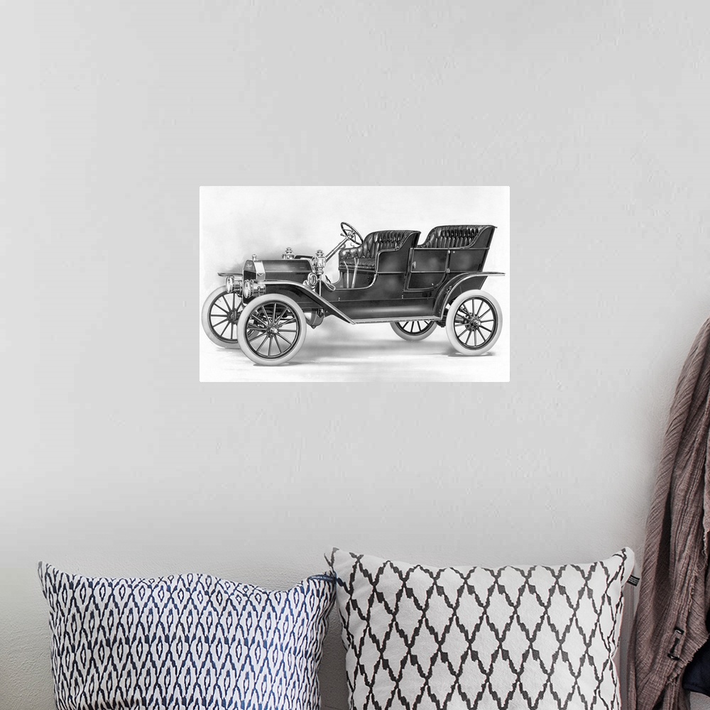 A bohemian room featuring 57.13.AUTOMOBILES. Model T Ford, 1908.