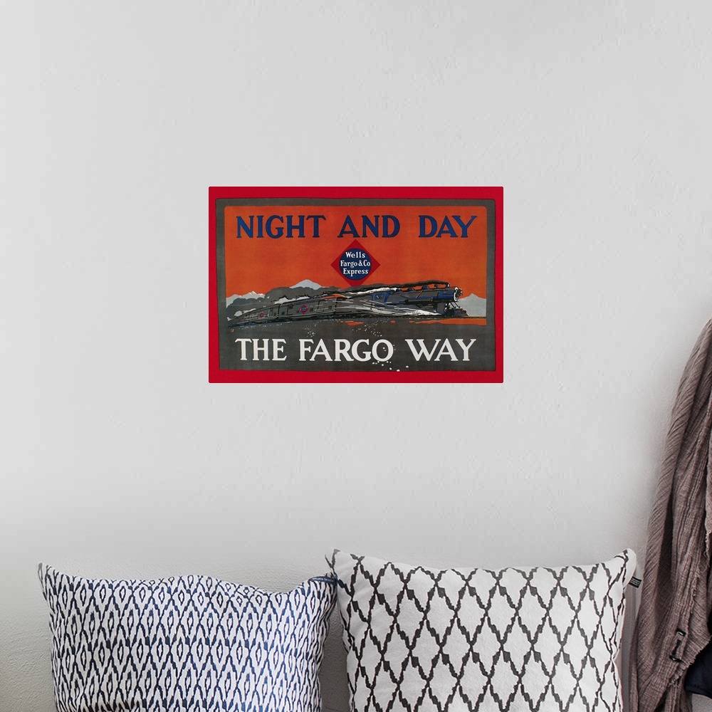 A bohemian room featuring Banner for Wells Fargo.