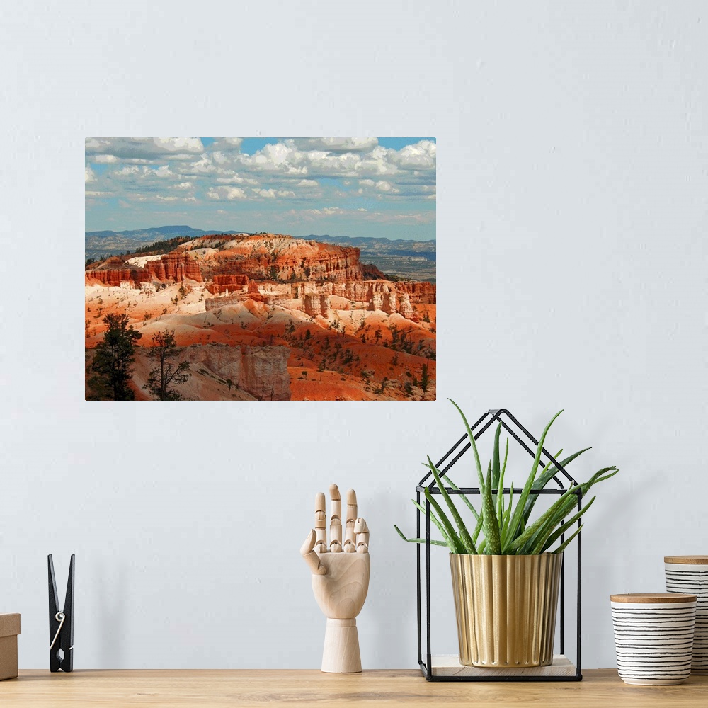 A bohemian room featuring Posterized landscape in USA with red rocks.