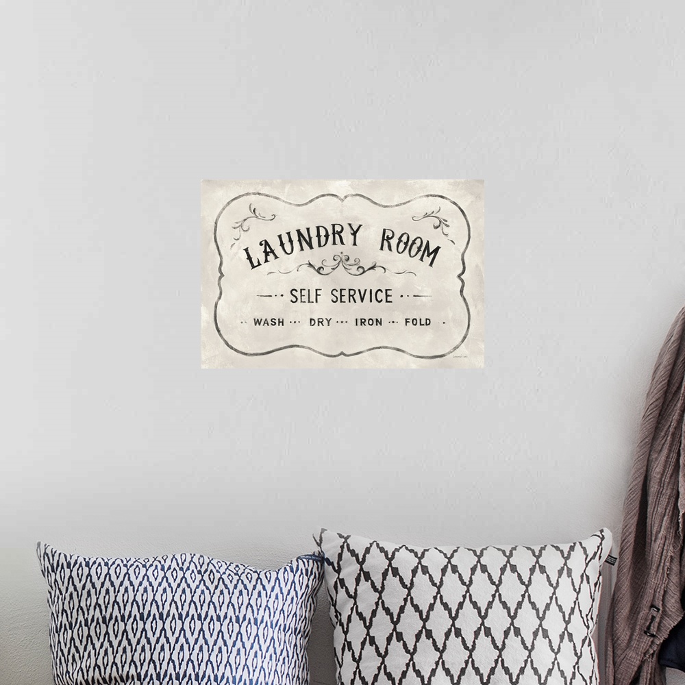 A bohemian room featuring Laundry Day VII Neutral