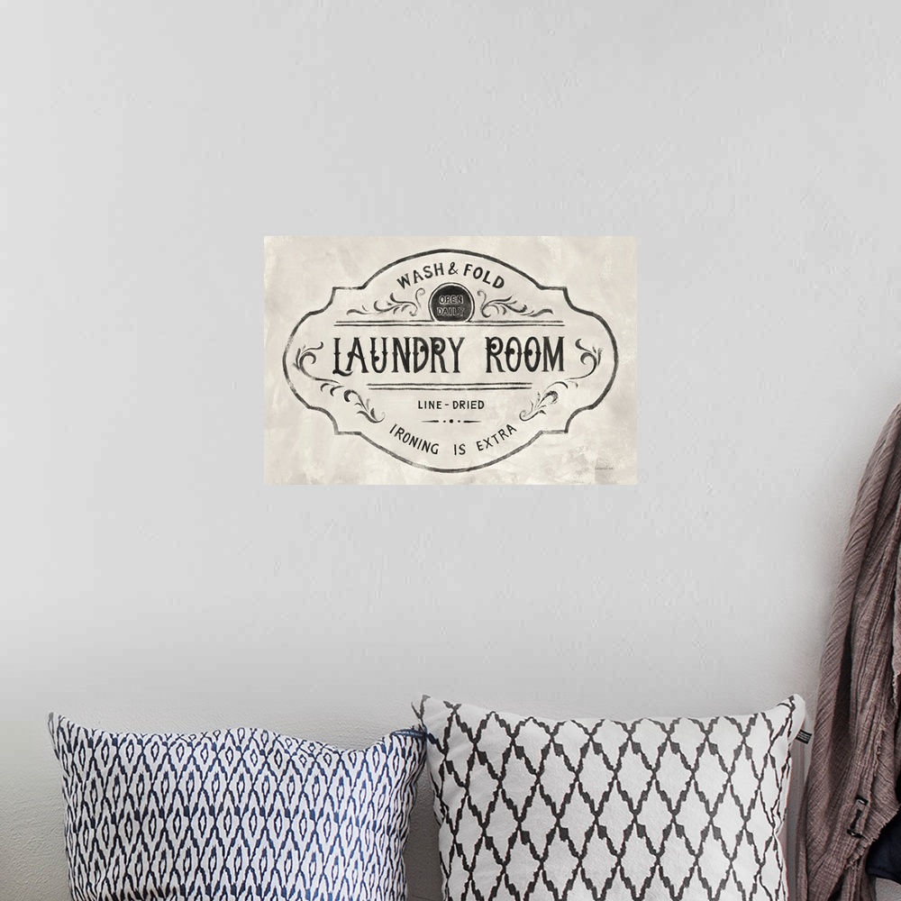 A bohemian room featuring Laundry Day VIII Neutral