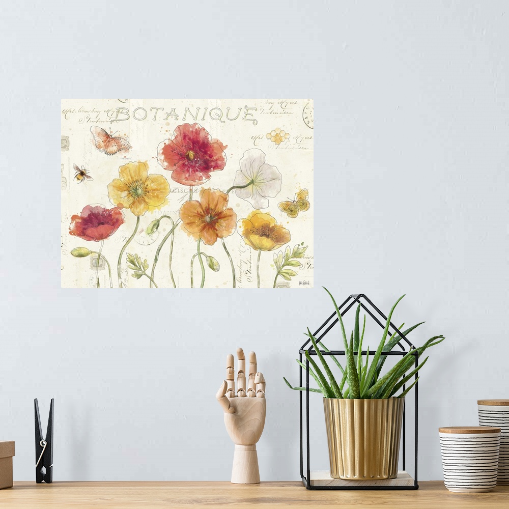 A bohemian room featuring Painted Poppies I