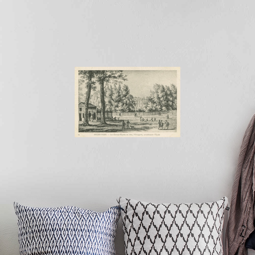 A bohemian room featuring Vintage Paris Postcard I