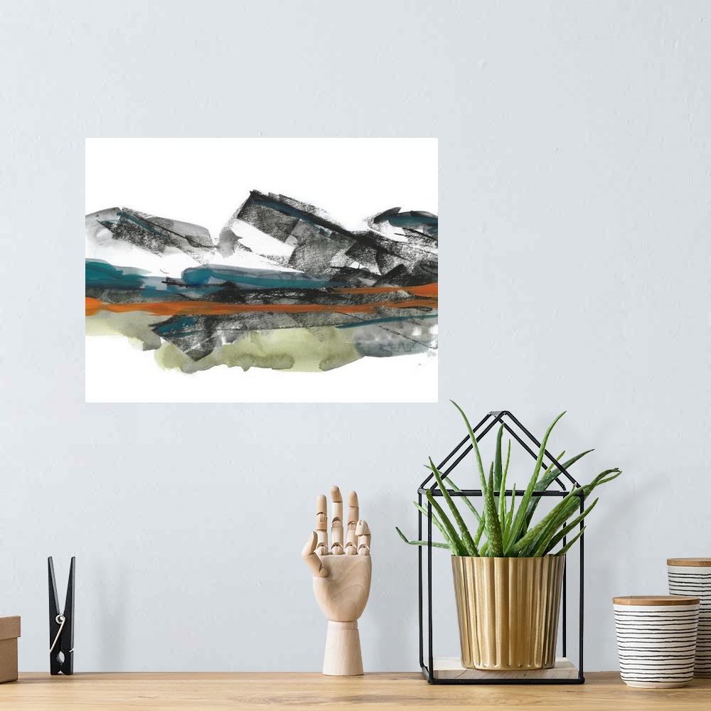 A bohemian room featuring Abstract Mountain View I