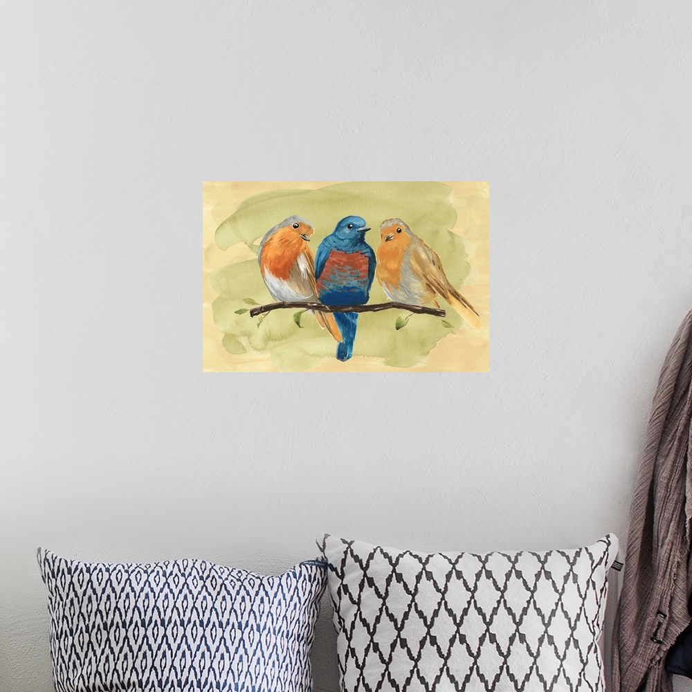 A bohemian room featuring Bird Perch II