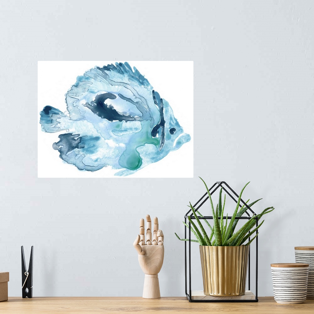 A bohemian room featuring Blue Ocean Fish I
