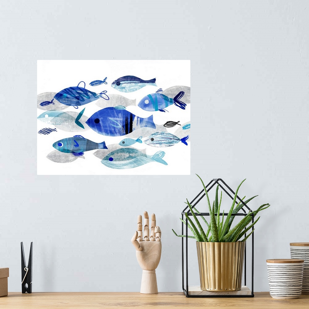 A bohemian room featuring Fish Parade II