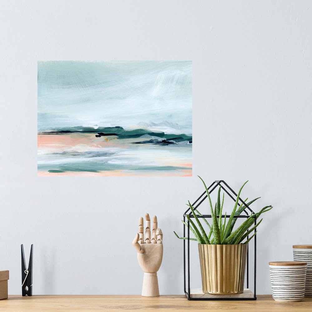 A bohemian room featuring Fractured Coastline II