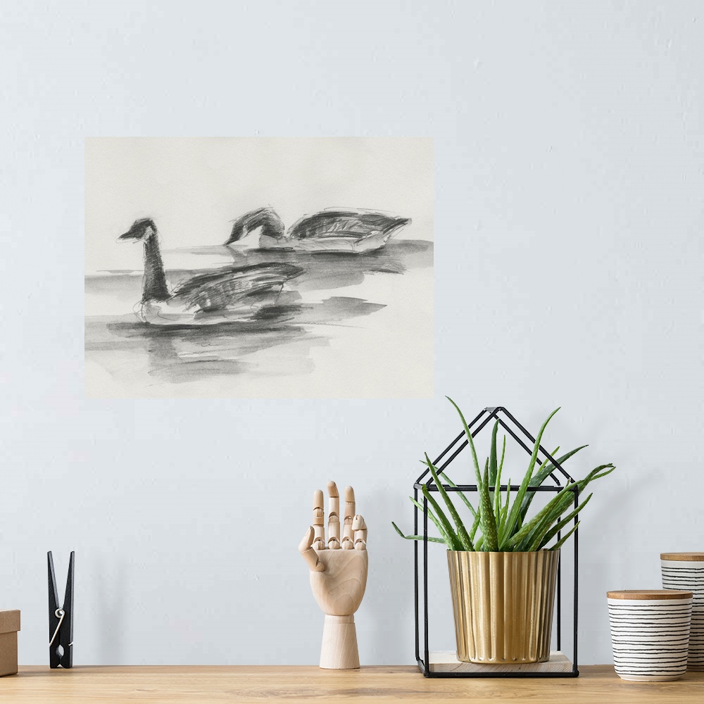 A bohemian room featuring Geese Study II