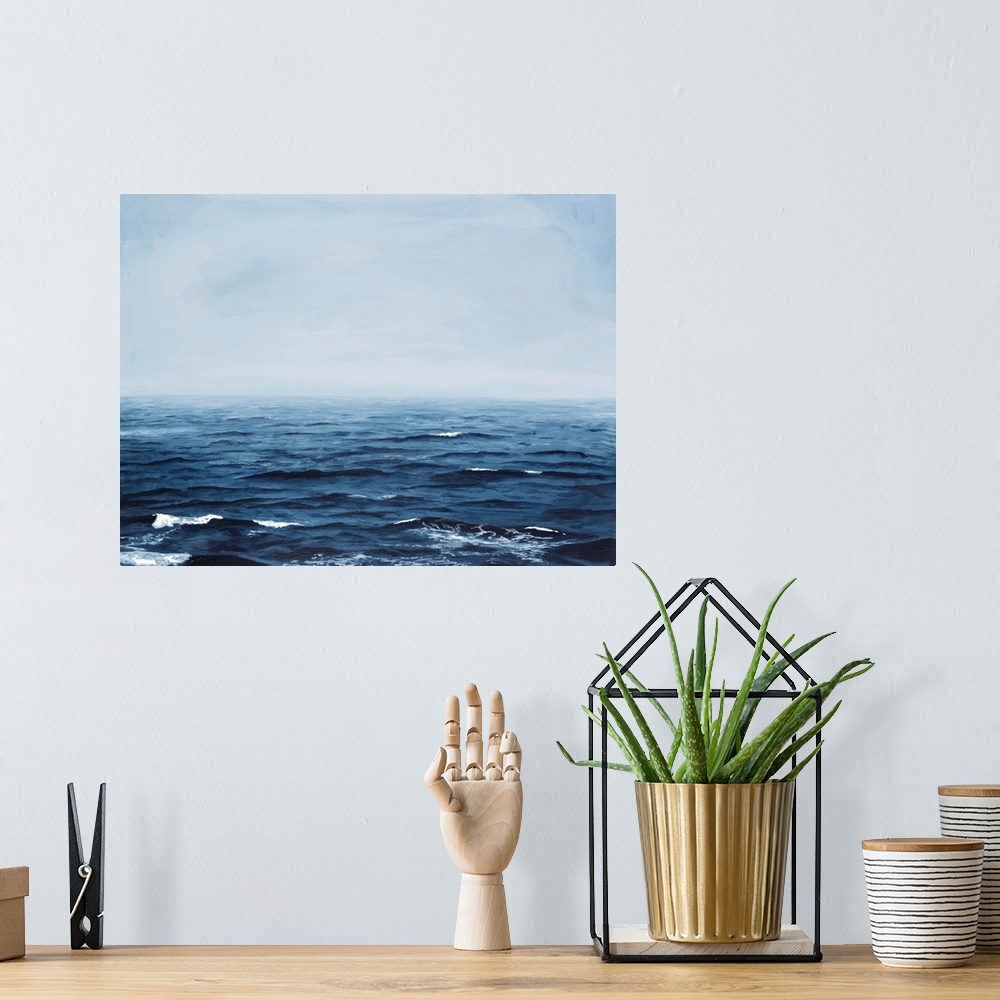 A bohemian room featuring Grayscale Seascape IV