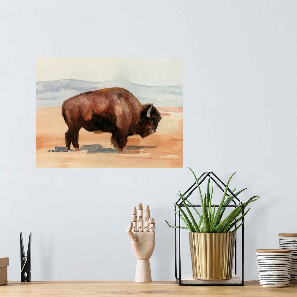 A bohemian room featuring Grazing Bison II