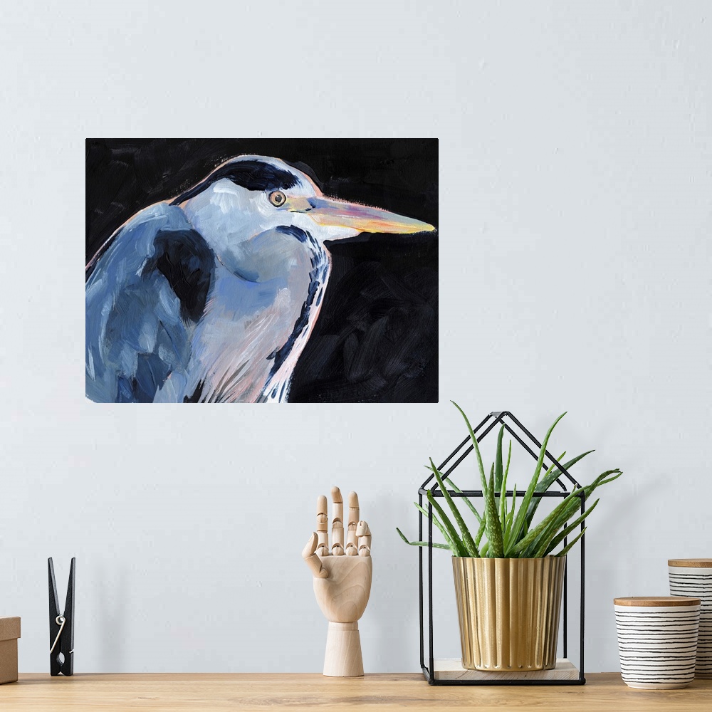 A bohemian room featuring Great Heron I