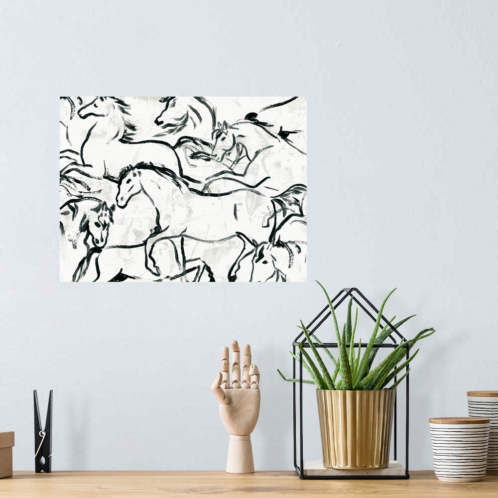 A bohemian room featuring Horses Run I