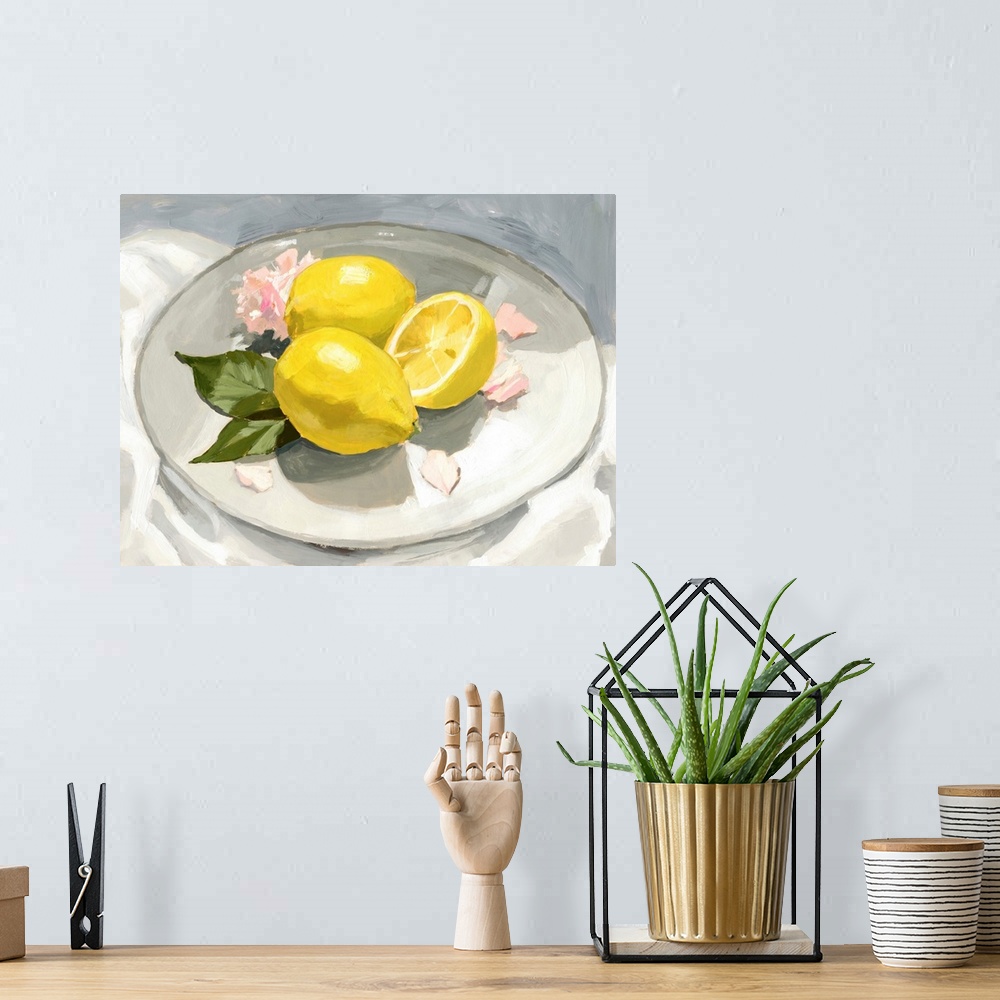 A bohemian room featuring Lemons On A Plate I
