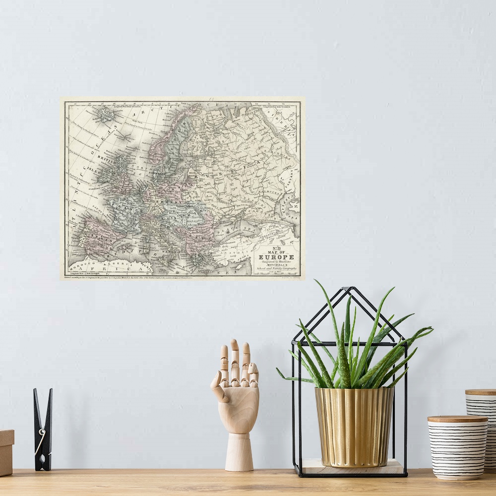 A bohemian room featuring Mitchell's Map of Europe