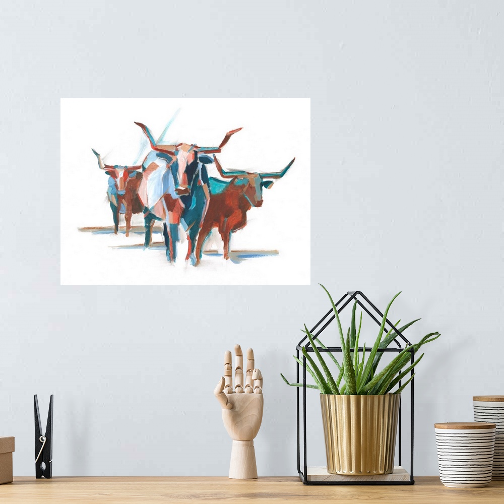 A bohemian room featuring Modern Longhorns I