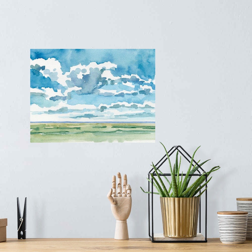 A bohemian room featuring Open Sky Study I